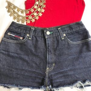 Vintage Tommy Hilfiger Distressed Denim Mini Skirt